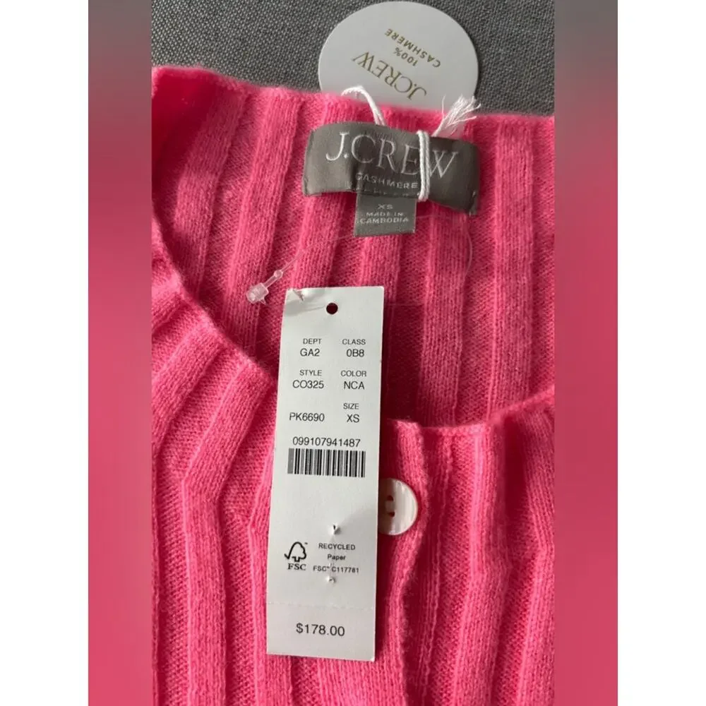 J.Crew Wide-rib cashmere cardigan Neon Capri